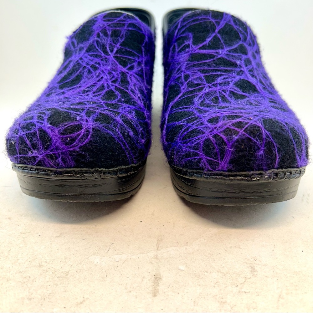 Dansko Purple Swirl Confetti Yarn Scribble Professional Stapled Clogs 38 7.5 8 - Picture 3 of 12